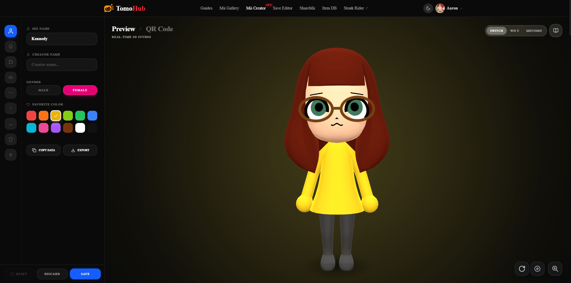 TomoHub Next-Gen 3D Mii Creator Interface